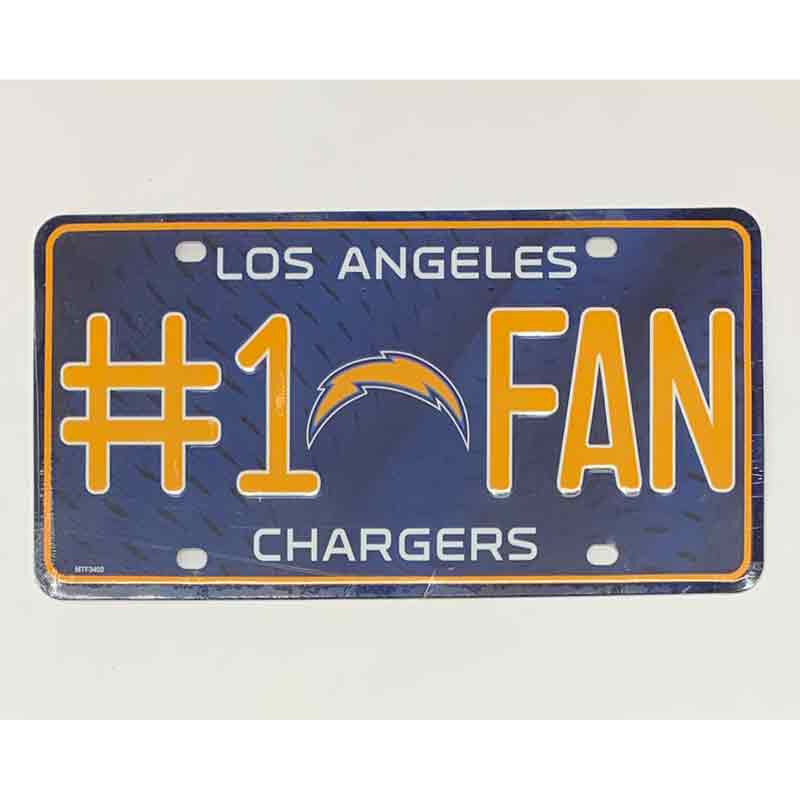 Los Angeles Chargers Fan Metal Novelty License Plate Tag LP-756