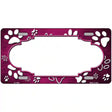 Paw Scallop Pink White Metal Novelty License Plate 12" x 6" (LP)