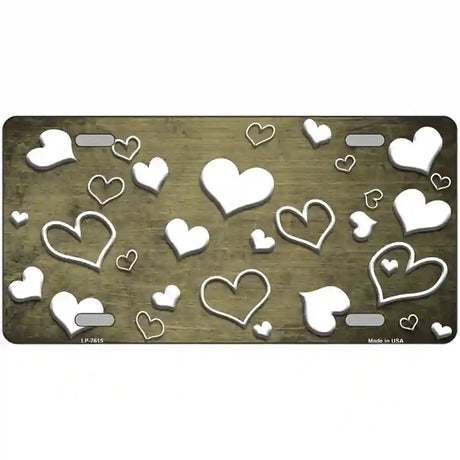 Gold White Love Oil Rubbed Metal Novelty License Plate 12" x 6" (LP)