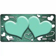 Mint White Love Hearts Oil Rubbed Metal Novelty License Plate 12" x 6" (LP)