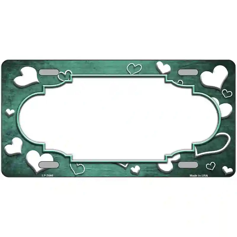 Mint White Love Scallop Oil Rubbed Metal Novelty License Plate 12" x 6" (LP)