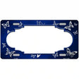 Blue White Scallop Butterfly Oil Rubbed Metal Novelty License Plate 12" x 6" (LP)