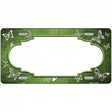 Lime Green White Scallop Butterfly Oil Rubbed Metal Novelty License Plate 12" x 6" (LP)