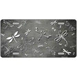 Gray White Dragonfly Oil Rubbed Metal Novelty License Plate 12" x 6" (LP)