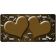 Brown White Dragonfly Hearts Oil Rubbed Metal Novelty License Plate 12" x 6" (LP)