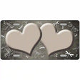 Tan White Dragonfly Hearts Oil Rubbed Metal Novelty License Plate 12" x 6" (LP)