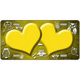 Yellow White Owl Hearts Oil Rubbed Metal Novelty License Plate 12" x 6" (LP)