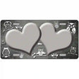 Gray White Owl Hearts Oil Rubbed Metal Novelty License Plate 12" x 6" (LP)