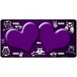 Purple White Owl Hearts Oil Rubbed Metal Novelty License Plate 12" x 6" (LP)