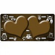 Brown White Owl Hearts Oil Rubbed Metal Novelty License Plate 12" x 6" (LP)