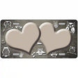 Tan White Owl Hearts Oil Rubbed Metal Novelty License Plate 12" x 6" (LP)