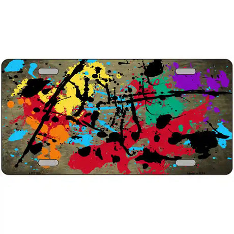 Gold Splatter Oil Rubbed Metal Novelty License Plate 12" x 6" (LP)