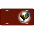 Rooster Offset Red Metal Novelty License Plate 12" x 6" (LP)