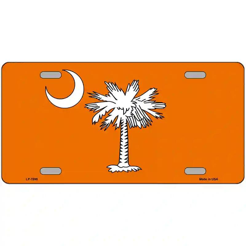 South Carolina Flag Orange Novelty Metal License Plate 12" x 6" (LP)