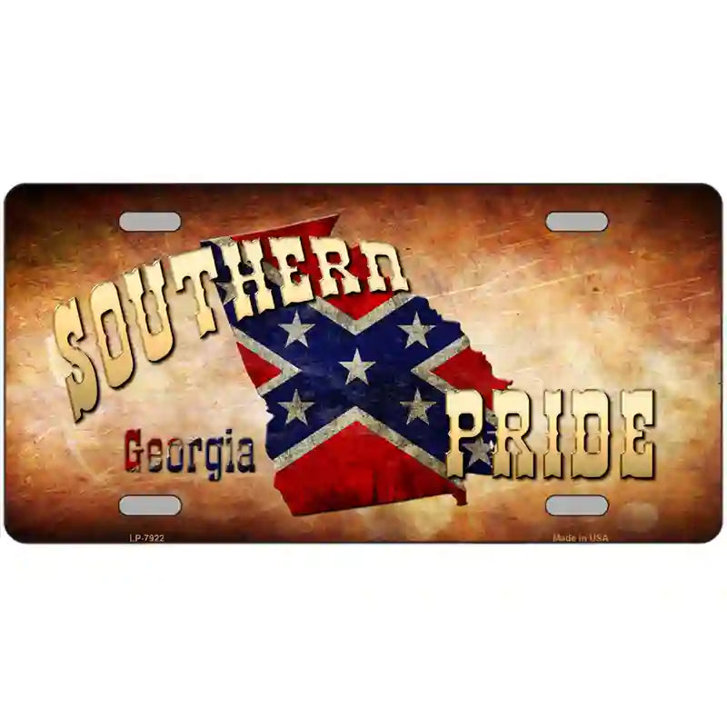 Southern Pride Georgia Novelty Metal License Plate