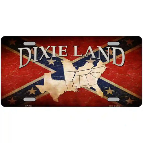 Dixie Land Novelty Metal License Plate 12" x 6" (LP)