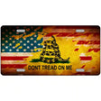 Dont Tread On Me US Flag Novelty Metal License Plate 12" x 6" (LP)