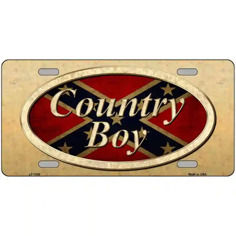 Country Boy Novelty Metal License Plate 12" x 6" (LP)