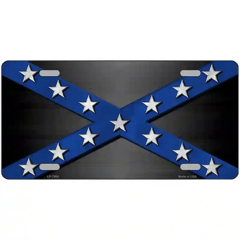 Confederate Stripes Blue Novelty Metal License Plate 12" x 6" (LP)