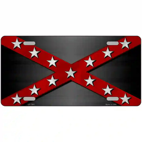 Confederate Stripes Red Novelty Metal License Plate 12" x 6" (LP)