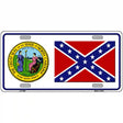 Confederate Flag North Carolina Seal Novelty Metal License Plate 12" x 6" (LP)