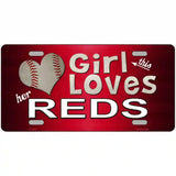 This Girl Loves Her Reds Novelty Metal License Plate 12" x 6" (LP)