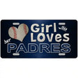 This Girl Loves Her Padres Novelty Metal License Plate 12" x 6" (LP)