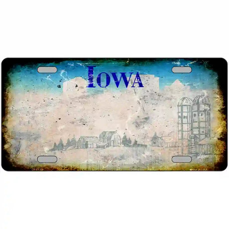 Iowa State Rusty Novelty Metal License Plate 12" x 6" (LP)