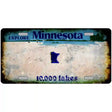 Minnesota State Rusty Novelty Metal License Plate 12" x 6" (LP)