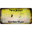 New Jersey State Rusty Novelty Metal License Plate 12" x 6" (LP)