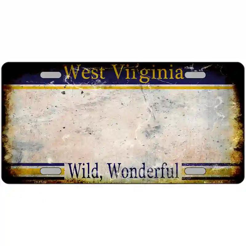 West Virginia State Rusty Novelty Metal License Plate 12" x 6" (LP)