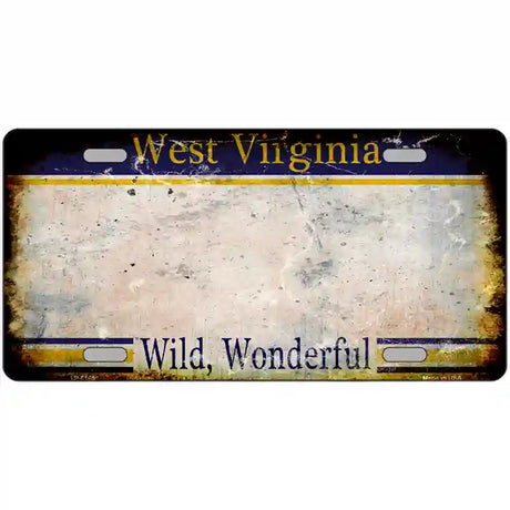 West Virginia State Rusty Novelty Metal License Plate 12" x 6" (LP)