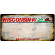 Wisconsin State Rusty Novelty Metal License Plate 12" x 6" (LP)