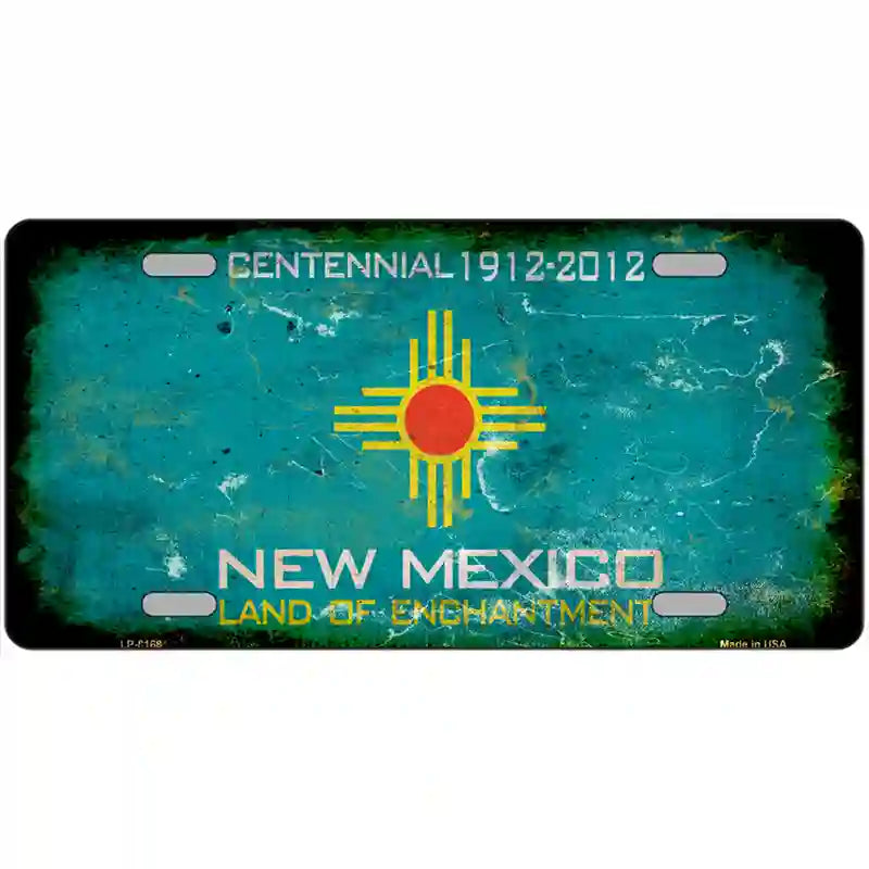 New Mexico Centennial Rusty Novelty Metal License Plate 12" x 6" (LP) / Yes