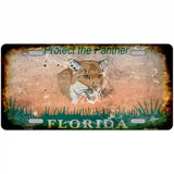 Florida Protect Panther Rusty Novelty Metal License Plate 12" x 6" (LP)