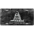 Dont Tread On Me Black Novelty Metal License Plate 12" x 6" (LP)