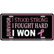 Breast Cancer Survivor Ribbon Novelty Metal License Plate 12" x 6" (LP)