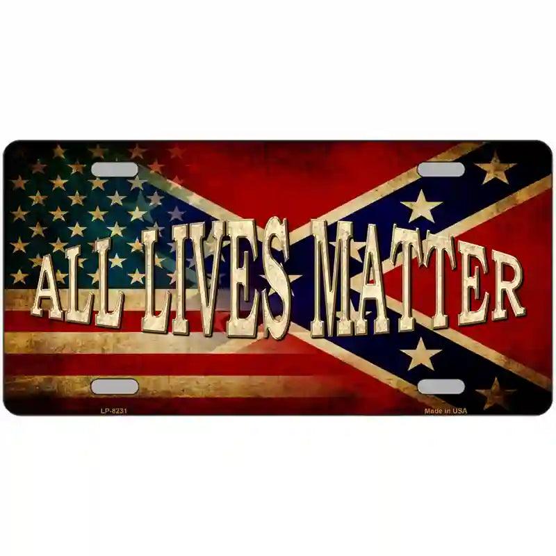 All Lives Matter Novelty Metal License Plate 12" x 6" (LP)