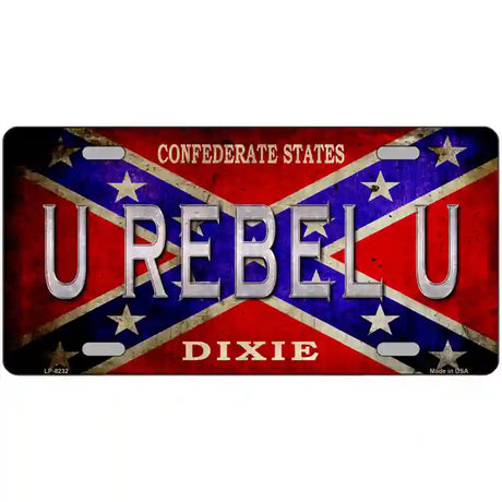 U Rebel U Novelty Metal License Plate 12" x 6" (LP)