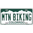 Mtn Biking Colorado Novelty Metal License Plate 12" x 6" (LP)