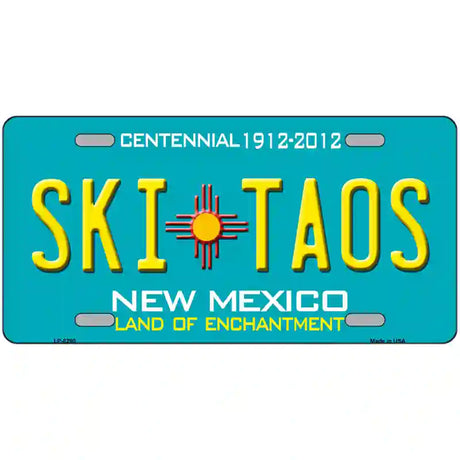 Ski Taos Teal New Mexico Novelty License Plate 12" x 6" (LP)