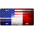 United States France Flag Fade Metal Novelty License Plate 12" x 6" (LP)