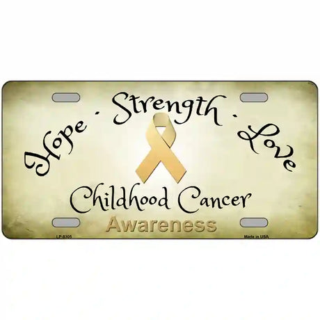 Childhood Cancer Ribbon Novelty Metal License Plate 12" x 6" (LP)