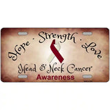 Head and Neck Cancer Ribbon Novelty Metal License Plate 12" x 6" (LP)