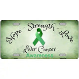 Liver Cancer Ribbon Novelty Metal License Plate 12" x 6" (LP)