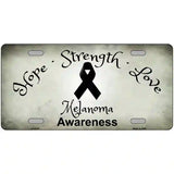 Melanoma Cancer Ribbon Novelty Metal License Plate 12" x 6" (LP)