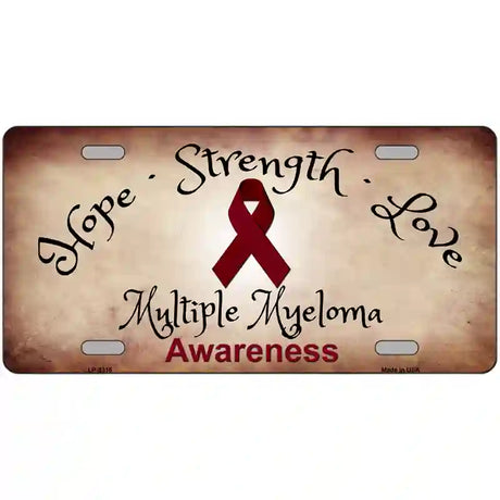 Multiple Myeloma Cancer Ribbon Novelty Metal License Plate 12" x 6" (LP)