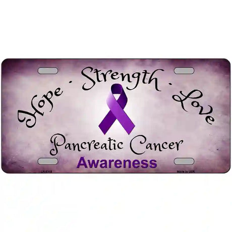 Pancreatic Ribbon Novelty Metal License Plate 12" x 6" (LP)