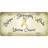 Uterine Cancer Ribbon Novelty Metal License Plate 12" x 6" (LP)