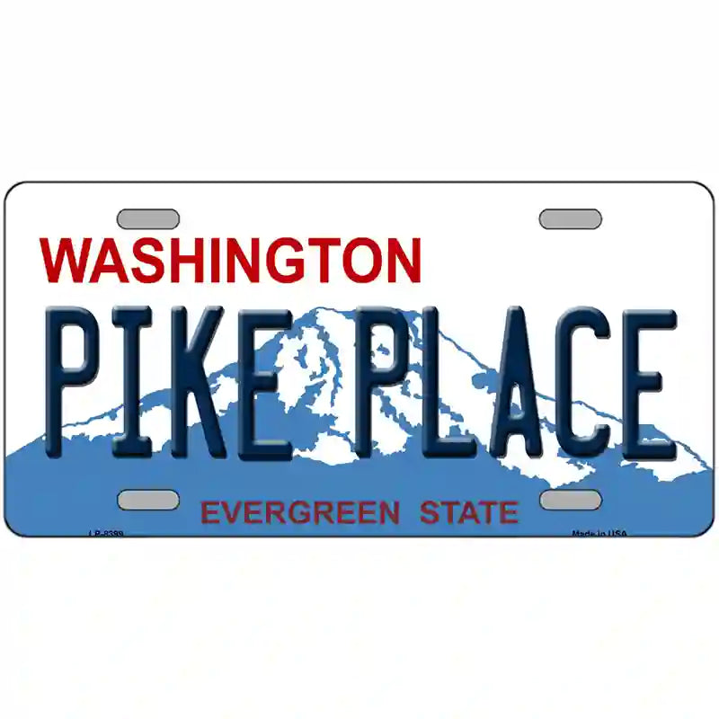 Pike Place Washington Metal Novelty License Plate 12" x 6" (LP)